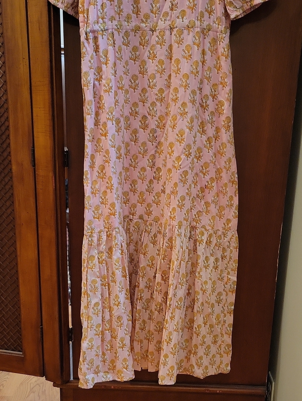 INDIA COLLECTION BY EMERSON FRY Pink Little Marigolds Lucy Dress - Size Small - Picture 11 of 15
